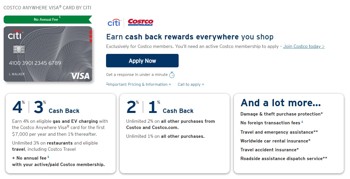 Costco Anywhere Visa Card by Citi Application